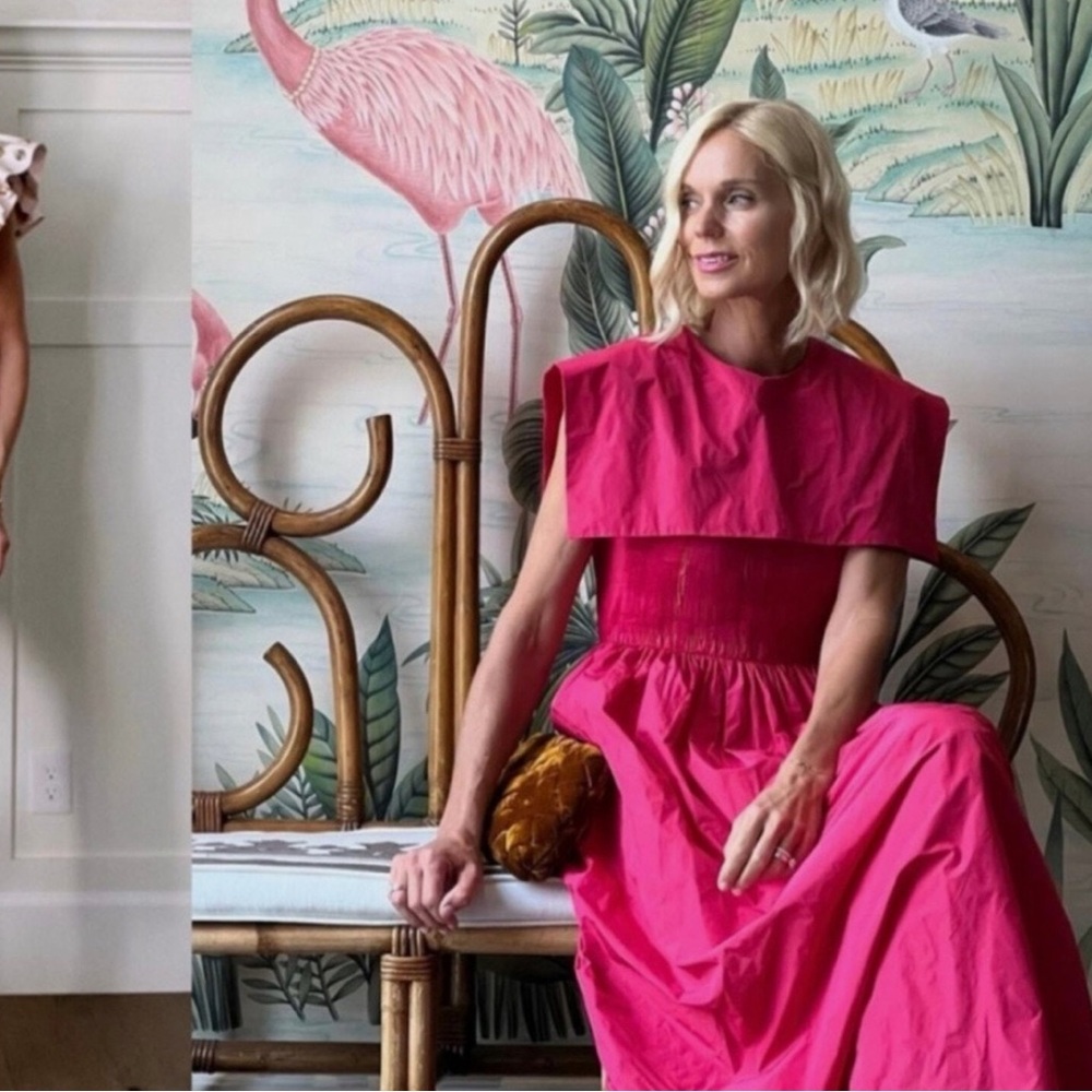 Antonio Melani
x Jennifer Sumko Rachel Shirred Taffeta A-Line
Capelet Midi Dress - Picture 2 of 7